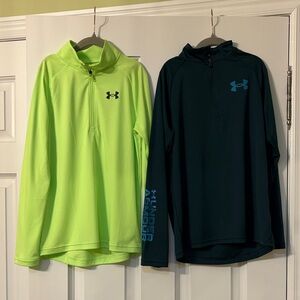 Under Armour Bright Green and Deep Teal Pullovers - boys (size MD)